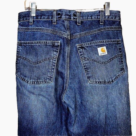 Carhartt Men’s Loose Fit Jeans 32x33 Blue Denim Workwear USA Cotton Vintage - Picture 5 of 7